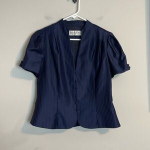 Christian Dior Paris short sleeve pinstripe blazer top